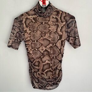 NEW Cable & Gauge Snakeskin Print Mesh Top Size S